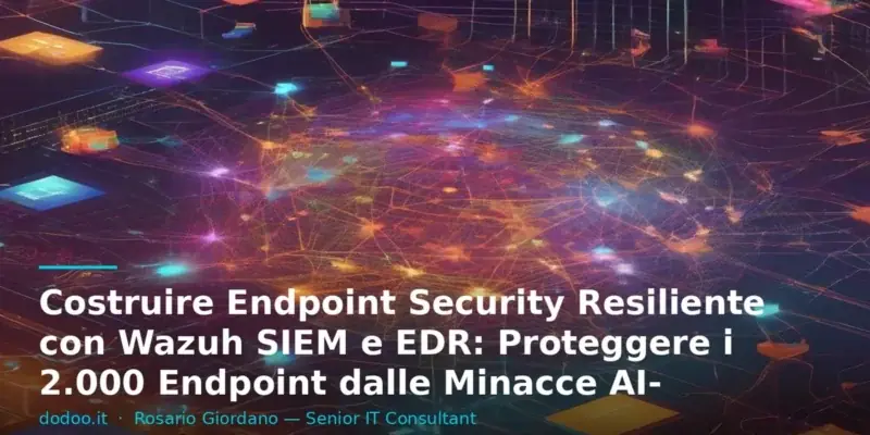 Wazuh SIEM + EDR: Endpoint Security Resiliente — Guida Completa (2026)