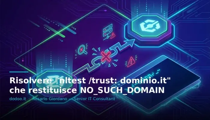 Risolvere “nltest /trust: dominio.it” che restituisce NO_SUCH_DOMAIN