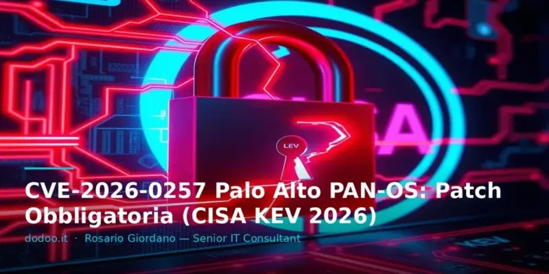 CVE-2026-0257 Palo Alto PAN-OS: Patch Obbligatoria (CISA KEV 2026)