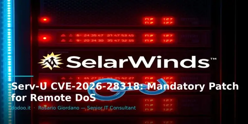 Serv-U CVE-2026-28318: Mandatory Patch for Remote DoS