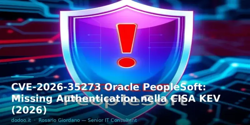 CVE-2026-35273 Oracle PeopleSoft: Missing Authentication nella CISA KEV (2026)