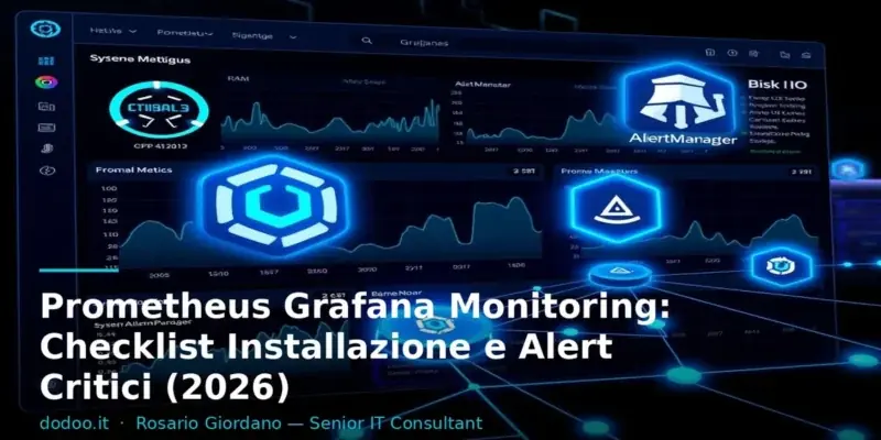 Prometheus Grafana Monitoring: Checklist Installazione e Alert Critici (2026)
