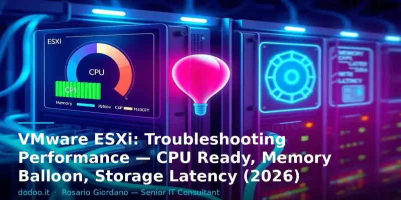 VMware ESXi: Troubleshooting Performance — CPU Ready, Memory Balloon, Storage Latency (2026)