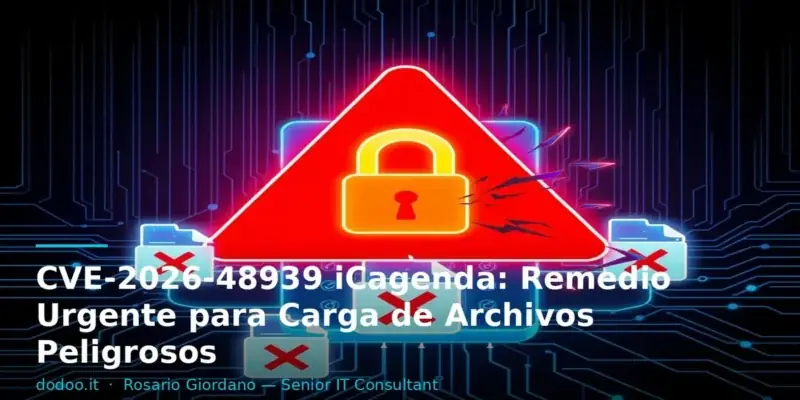 CVE-2026-48939 iCagenda: Remedio Urgente para Carga de Archivos Peligrosos