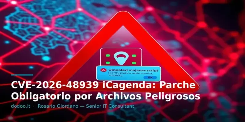 CVE-2026-48939 iCagenda: Parche Obligatorio por Archivos Peligrosos