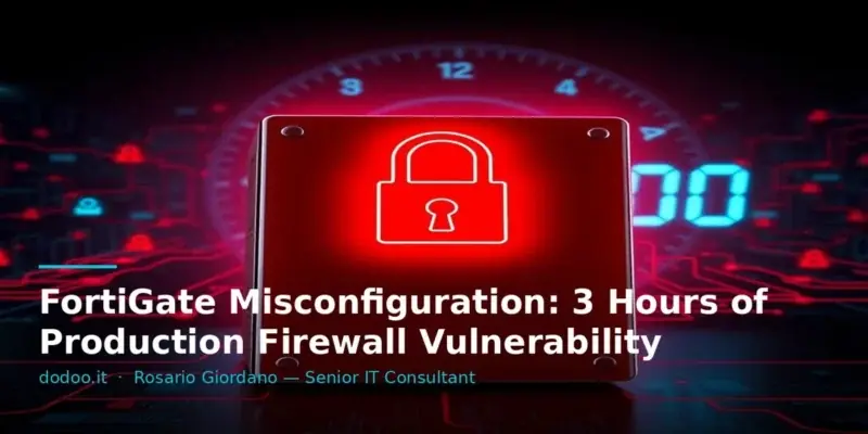 FortiGate Misconfiguration: 3 Hours of Production Firewall Vulnerability