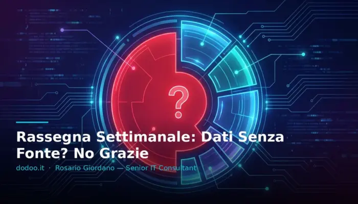 Rassegna Settimanale: Dati Senza Fonte? No Grazie
