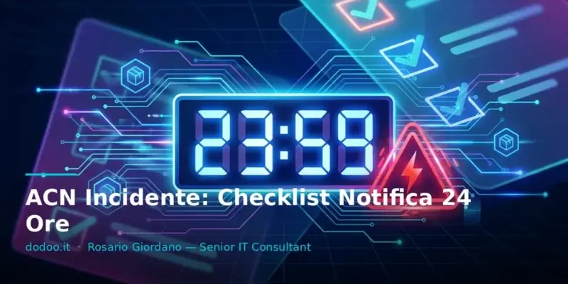 ACN Incidente: Checklist Notifica 24 Ore
