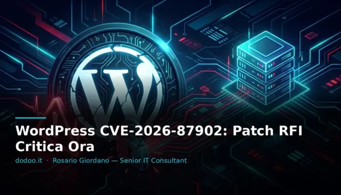 WordPress CVE-2026-87902: Patch RFI Critica Ora