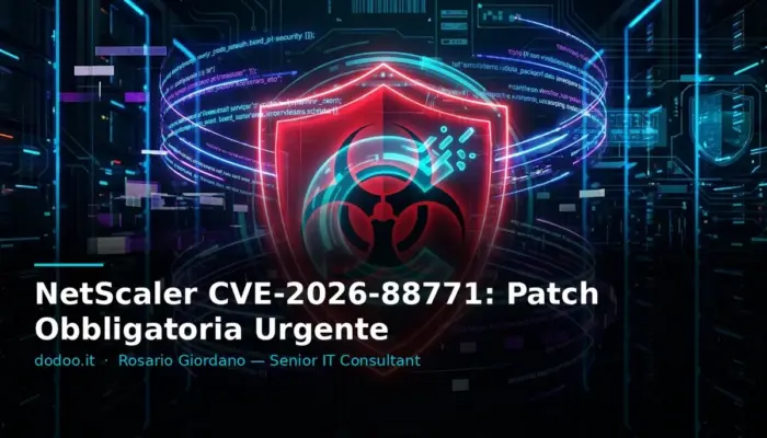 NetScaler CVE-2026-88771: Patch Obbligatoria Urgente
