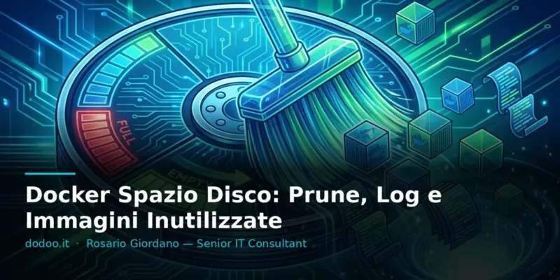 Docker Spazio Disco: Prune, Log e Immagini Inutilizzate